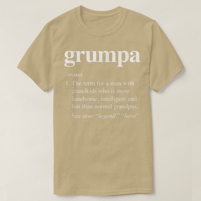 Camiseta Definición divertida de los hombres Grumpa definid (Diseño del anverso)
