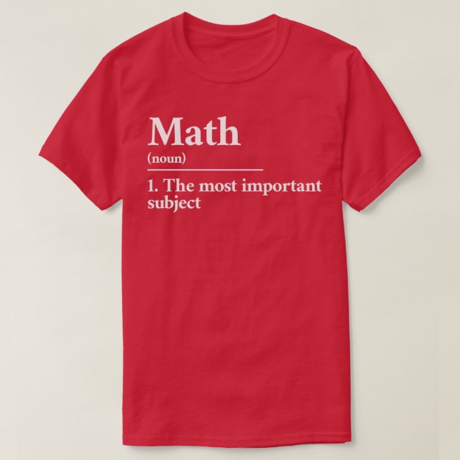 Camiseta Definición divertida de matemáticas 1 (Diseño del anverso)