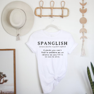 Camiseta Definición Divertida de Spanglish   Español Inglés