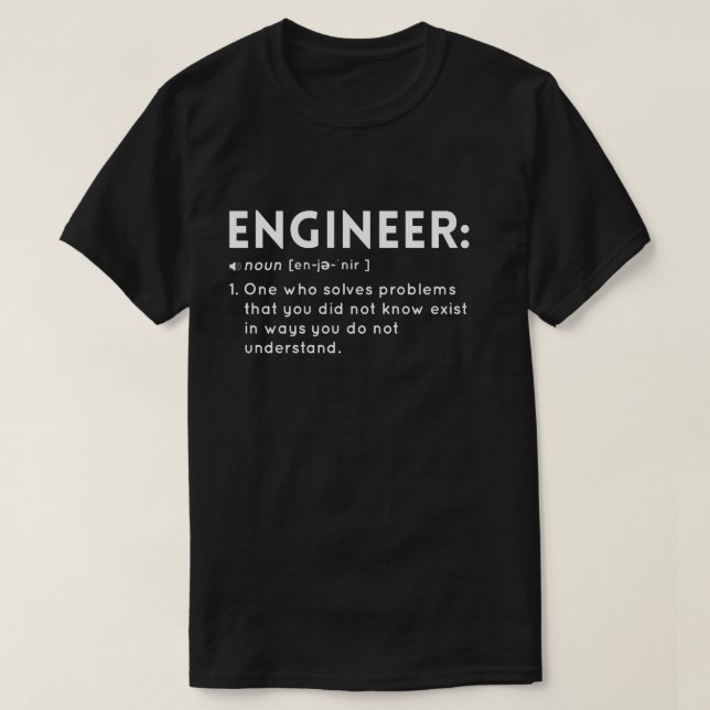 Camiseta Definición divertida de un ingeniero (Diseño del anverso)