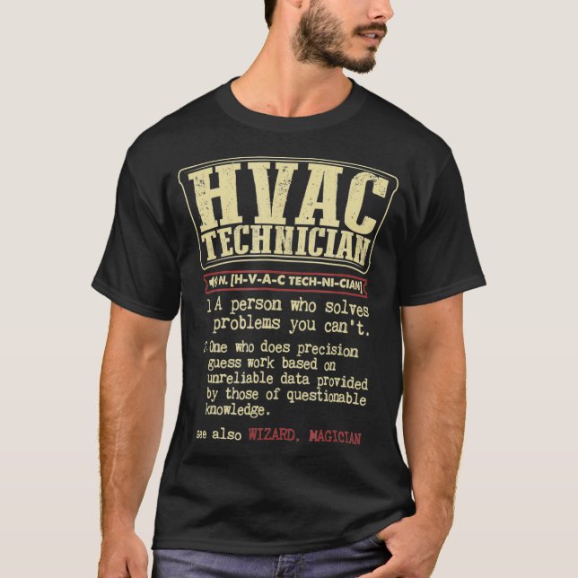 Camiseta Definición divertida del técnico de HVAC  (Anverso)