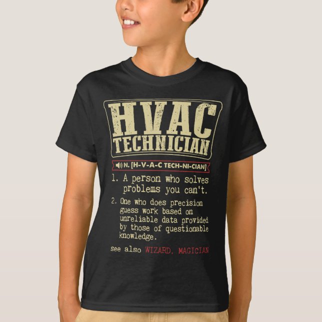 Camiseta Definición divertida del técnico de HVAC (Anverso)