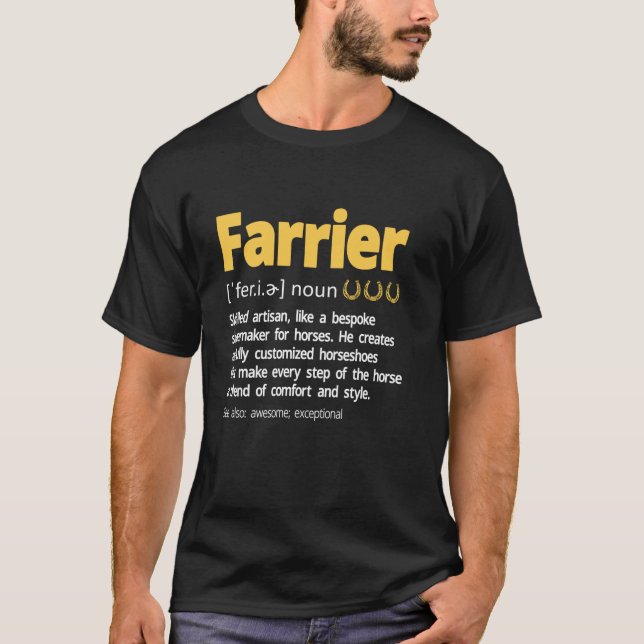 Camiseta Definición Farrier Horseshoe Equine Shoeing Long S (Anverso)