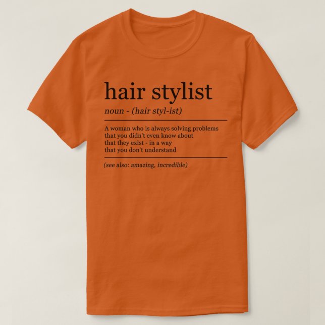 Camiseta Definición Graduación de Hairstylist Hairdresser (Diseño del anverso)