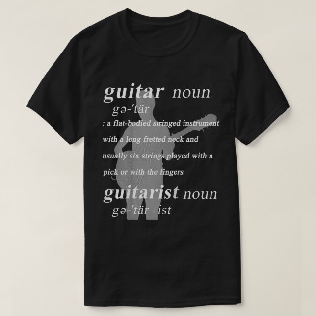 Camiseta Definición Guitarista de Guitarra (Diseño del anverso)