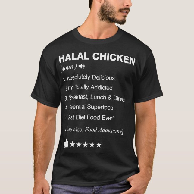 Camiseta Definición halal de pollo Significado pollo divert (Anverso)