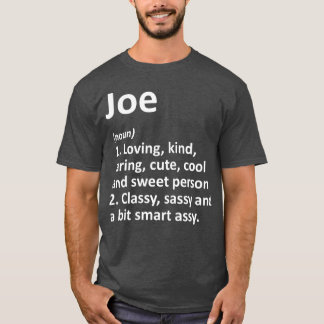 Camiseta Definición JOE Nombre Personalizado Funny Cumpleañ