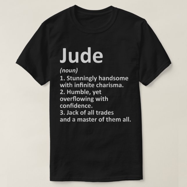Camiseta Definición JUDE Nombre Personalizado Funny Cumplea (Diseño del anverso)