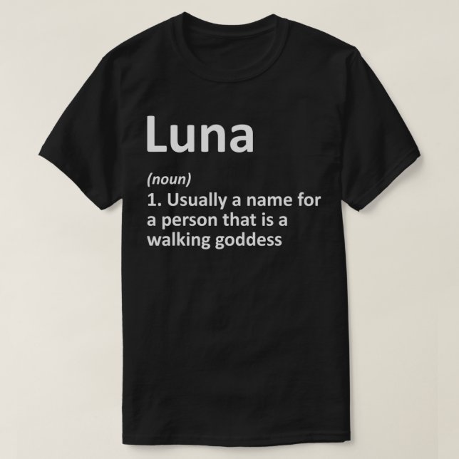 Camiseta Definición LUNA Nombre Personalizado Funny Cumplea (Diseño del anverso)