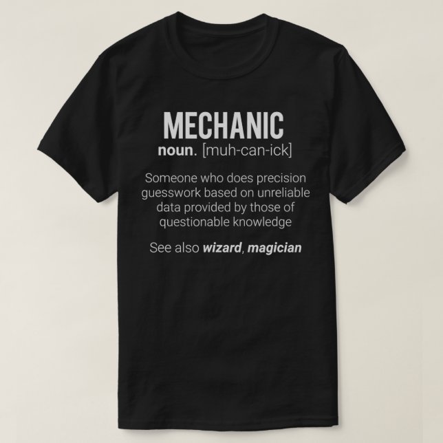 Camiseta Definición mecánica divertida de significación mec (Diseño del anverso)