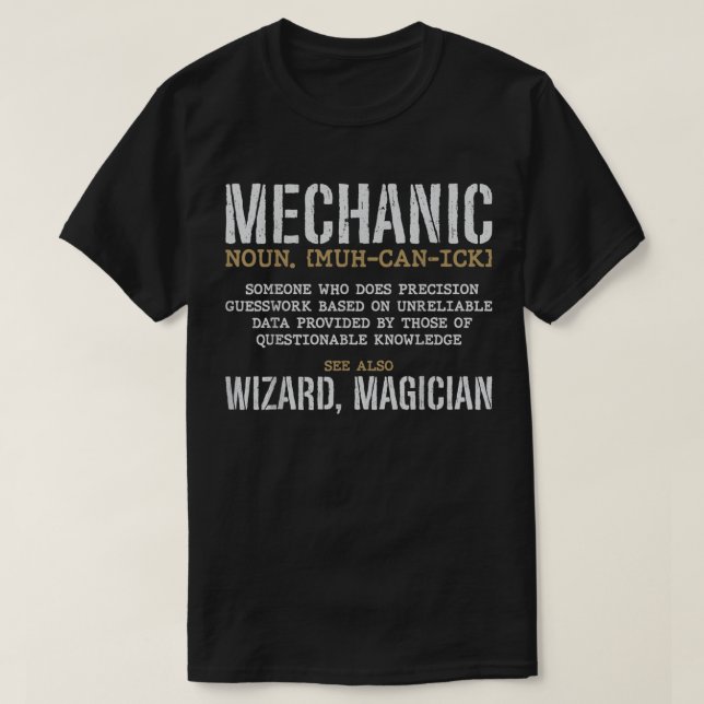 Camiseta Definición Mecánica Divertido Nuevo Significado Vi (Diseño del anverso)
