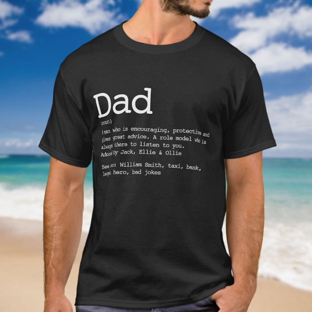 Camiseta Definición moderna personalizada de padre (Modern Personalized Dad Father Definition T-Shirt)