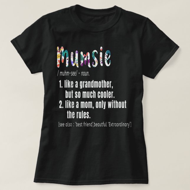 Camiseta Definición mumsiana Día de la Madre y regalo de cu (Diseño del anverso)