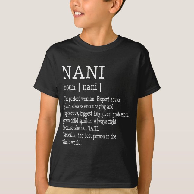 Camiseta Definición Nani Regalos Día de la Abuela Madre Muj (Anverso)