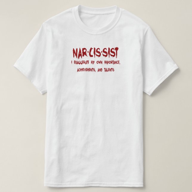Camiseta Definición narcisista con humor (Diseño del anverso)