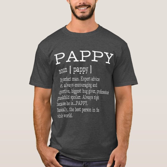 Camiseta Definición Pappía Abuelo Padres Regalos Diarios Ho (Anverso)
