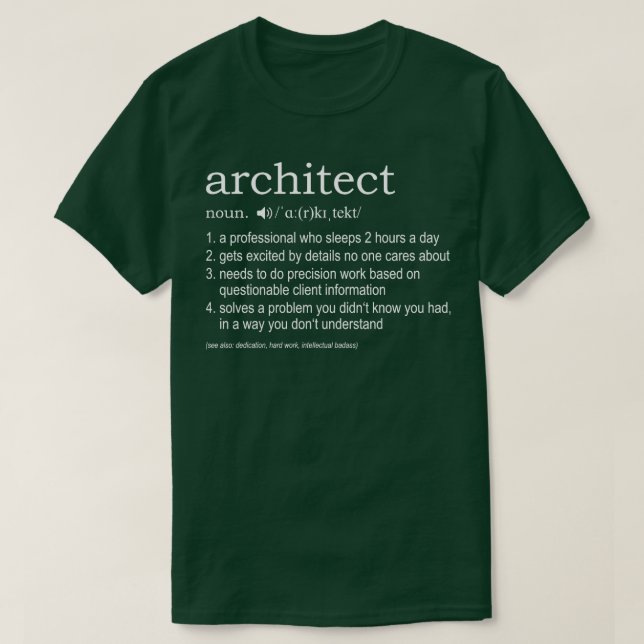 Camiseta Definición para arquitectos (Diseño del anverso)