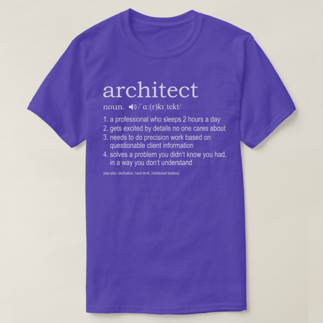 Camiseta Definición para arquitectos (Diseño del anverso)