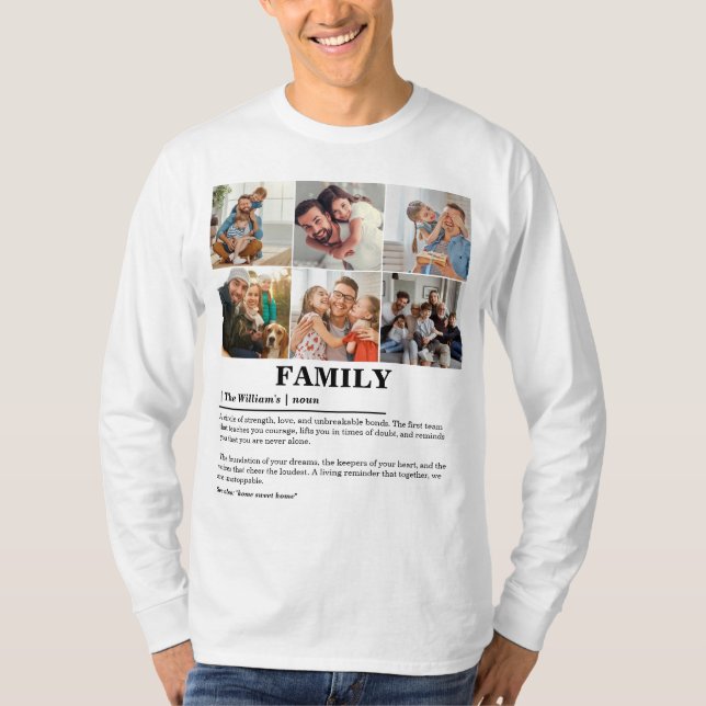 Camiseta Definición personalizada de la familia de Collages (Anverso)