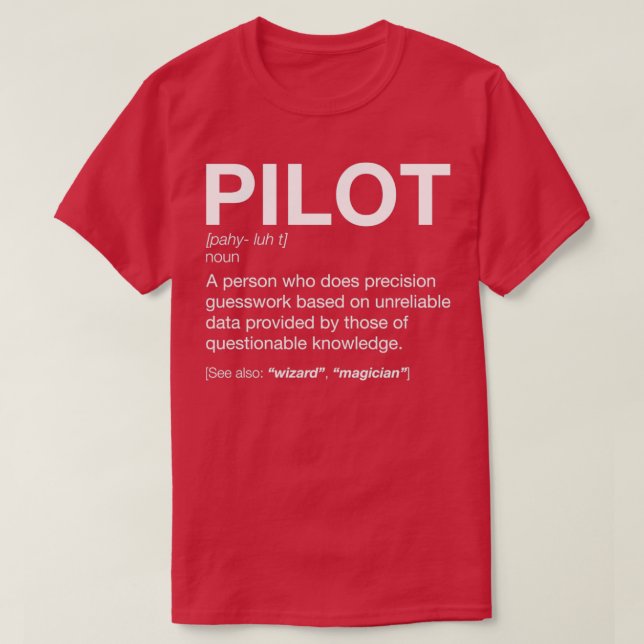 Camiseta Definición piloto de camisetaTShirt (Diseño del anverso)