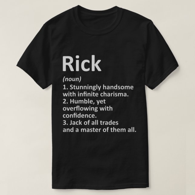 Camiseta Definición RICK Nombre personalizado Funny Cumplea (Diseño del anverso)