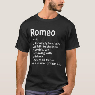 Camiseta Definición Romeo Nombre Personalizado Funny Cumple