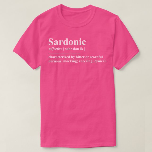 Camiseta Definición sardónica (Diseño del anverso)