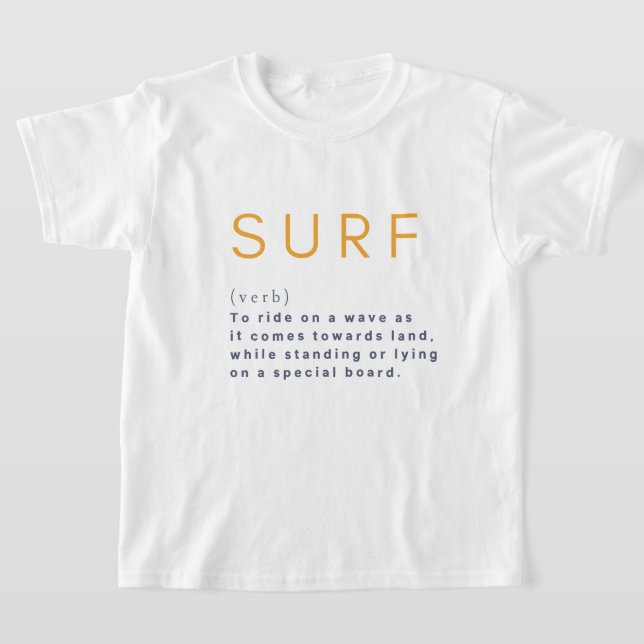 Camiseta Definición Surf Significado Diseño Agua Onda Niños (Distribución)