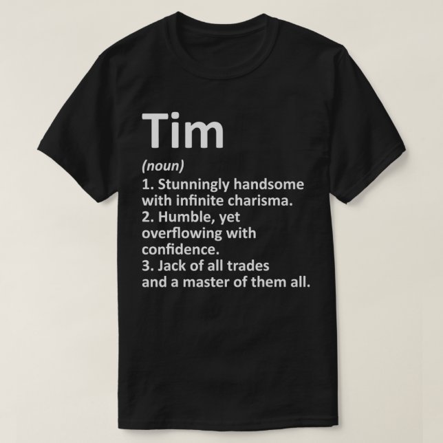 Camiseta Definición TIM Nombre Personalizado Funny Cumpleañ (Diseño del anverso)