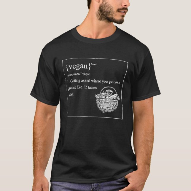 Camiseta Definición Vegan Preguntándose Dónde Está Su Prote (Anverso)