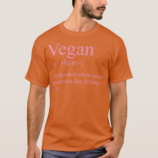 Camiseta Definición Vegan Preguntándose dónde obtiene su