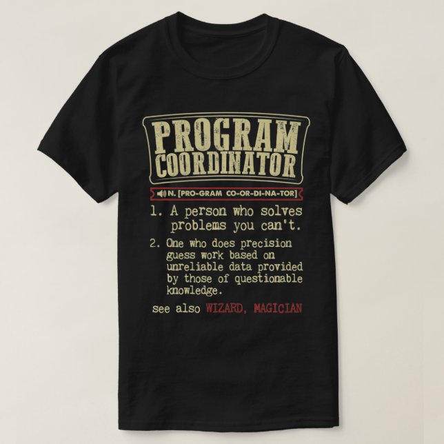 Camiseta Definiciones de diccionario divertidas del coordin (Diseño del anverso)