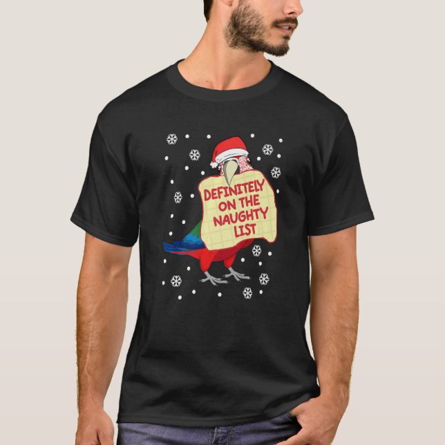 Camiseta Definitely On Naughty List Parrot I Green winged M (Anverso)
