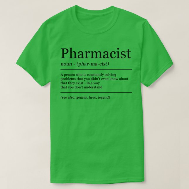 Camiseta Definition Pharmacist Pharmacy Graduation (Diseño del anverso)