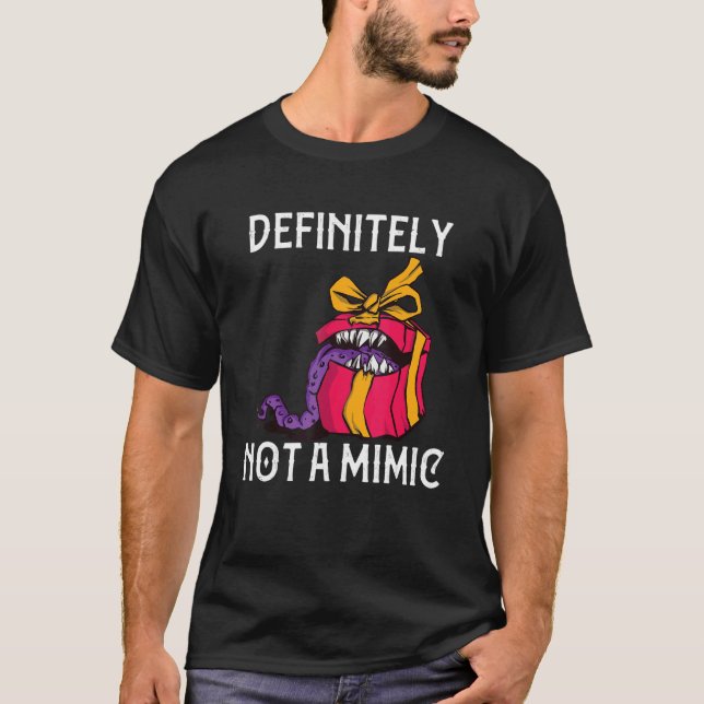 Camiseta Definitivamente No Un Mimic D20 Tabletop Rpg Gamer (Anverso)