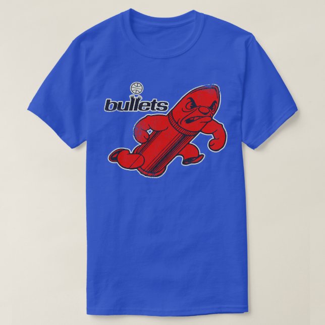 Camiseta Defunct Washington Bullets Bullet Man (Diseño del anverso)