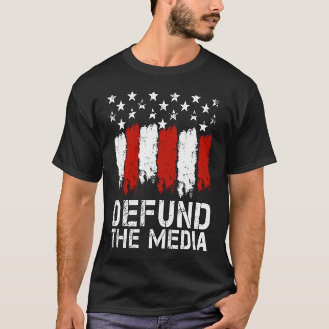 Camiseta Defund The Media  Medical Freedom No Mandates (Anverso)