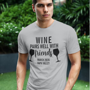 Camiseta Degustación de vino con amigos 