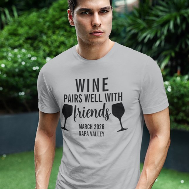 Camiseta Degustación de vino con amigos  (Subido por el creador)