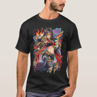 Camiseta Dehya Genshin Impact Claymore Pyro Guerrera Vaporw