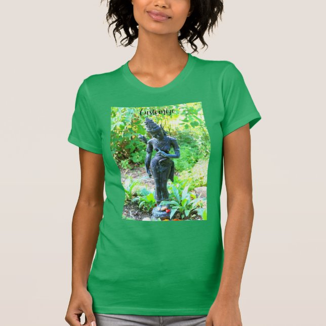 Camiseta Deidad hindú en el jardín (Anverso)