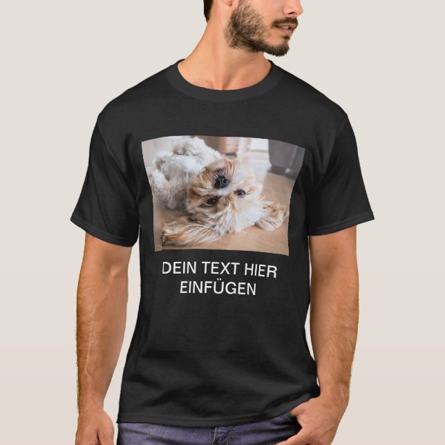Camiseta DEIN DISEÑN/TEXT/FOTO Herren Hund schwarz (Anverso)