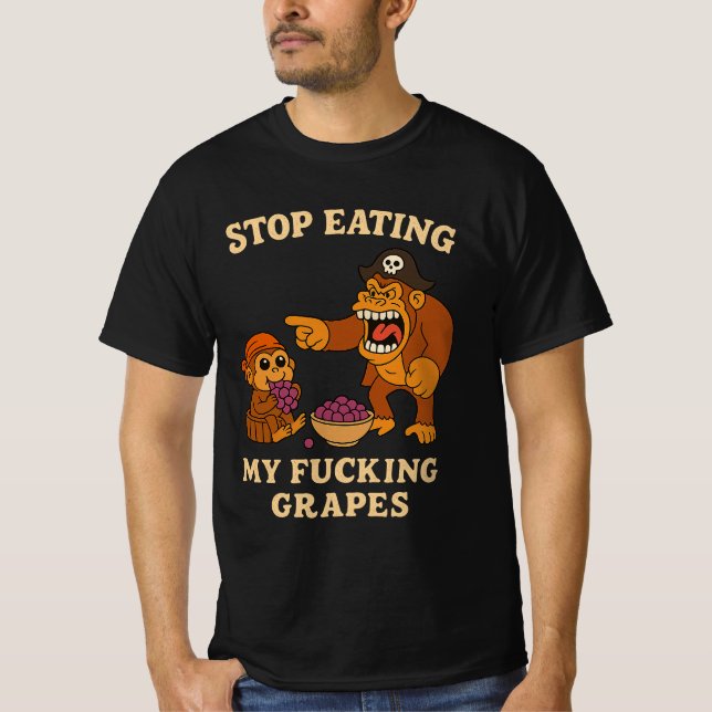 Camiseta Deja de comer mis putas uvas Meme Mono gaming  (Anverso)