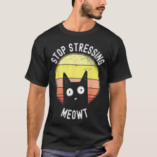 Camiseta Deja de Estresarme Gato Pun Vintage Atardecer Asus