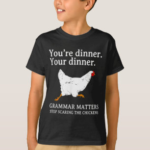 Camiseta Deja de Ingresar a los Pollos Gramática Inglesa Di