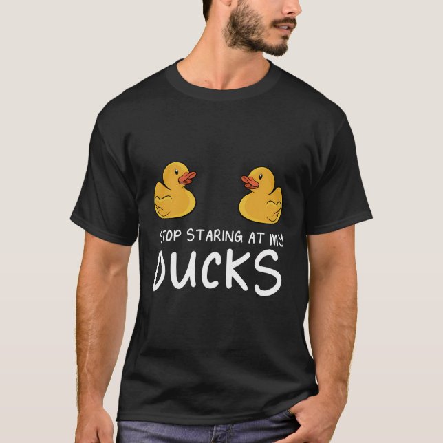 Camiseta Deja De Mirar A Mis Patos De Goma Duckling Yellow  (Anverso)