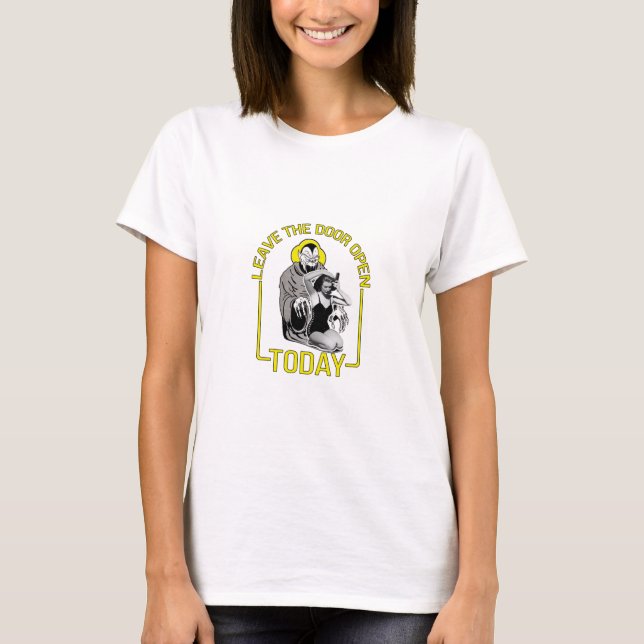 Camiseta Deja la puerta abierta hoy (Anverso)