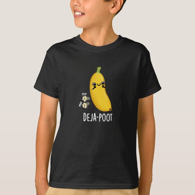 Camiseta Deja-poot Funny Banana Doble Fart Pun Dark BG (Anverso)