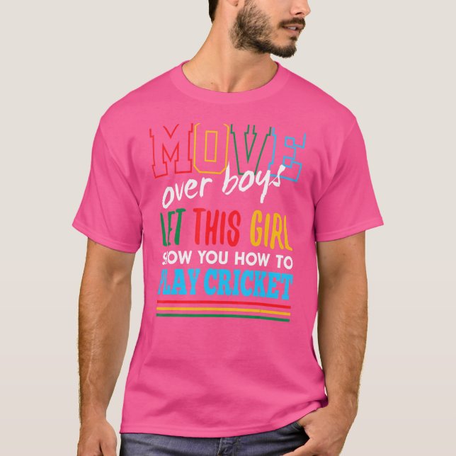Camiseta Deja que esta chica te muestre cómo jugar cricket  (Anverso)