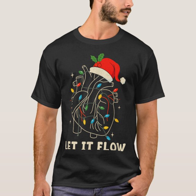 Camiseta Deja que fluya divertido corazón anatómico Navidad (Anverso)